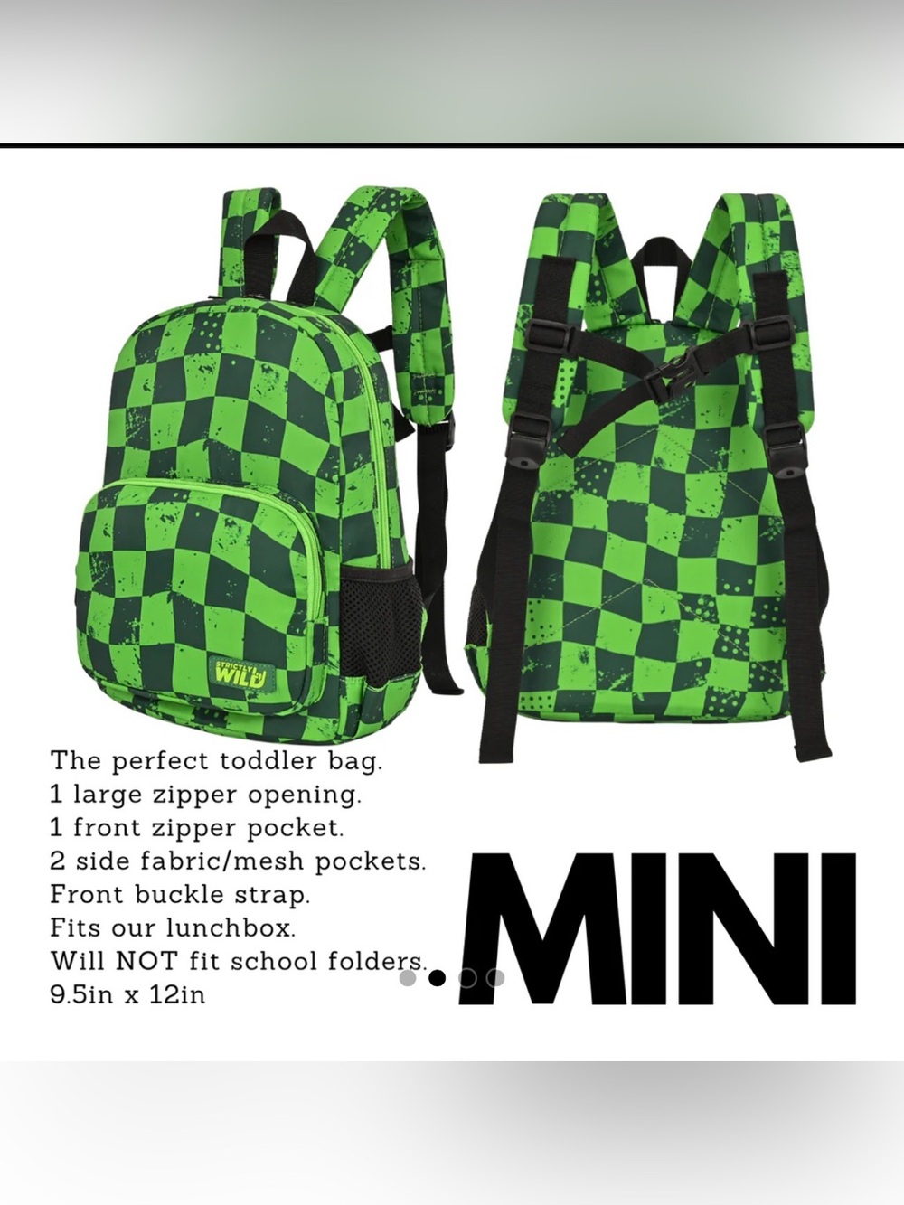 Highlighter Holeshot Checker Pattern Backpack -